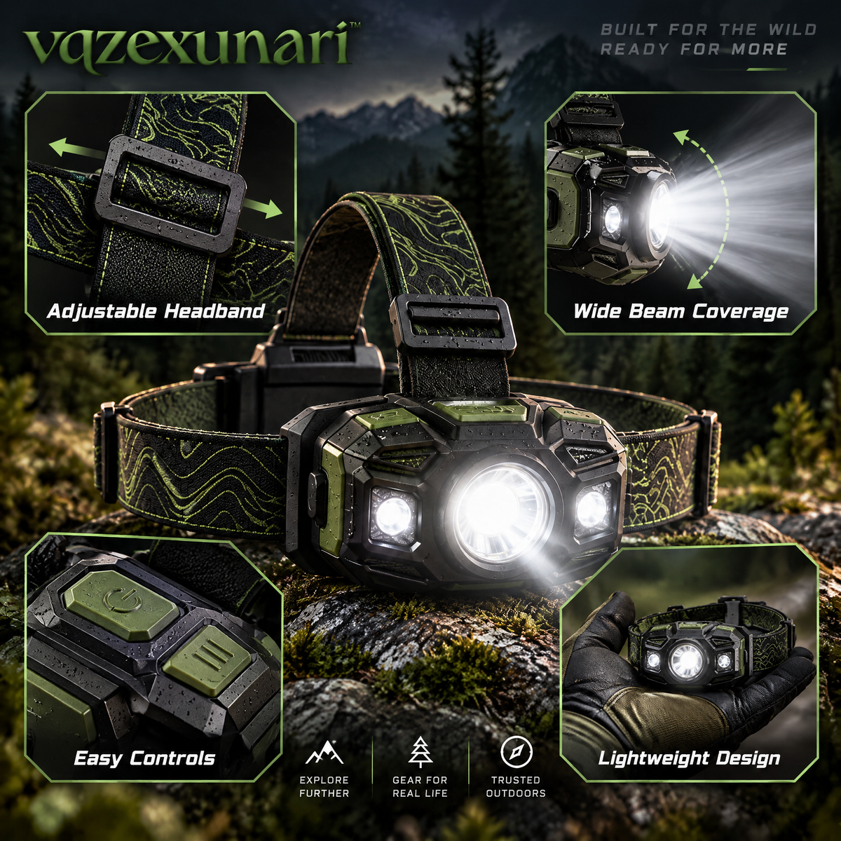 vqzexunari™ NightTrail Headlamp
