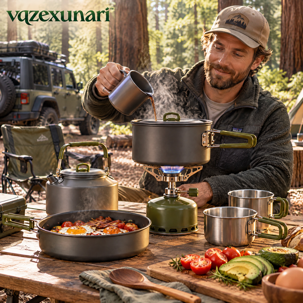 vqzexunari™ TrailCook Stove & Cookware Set
