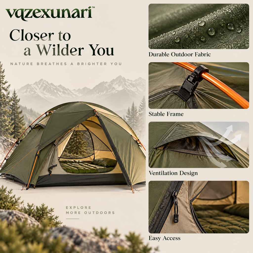 vqzexunari™ RidgeNest 2P Trekking Tent