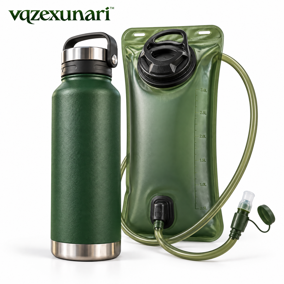 vqzexunari™ FlowTrail Hydration Bottle & Reservoir Set