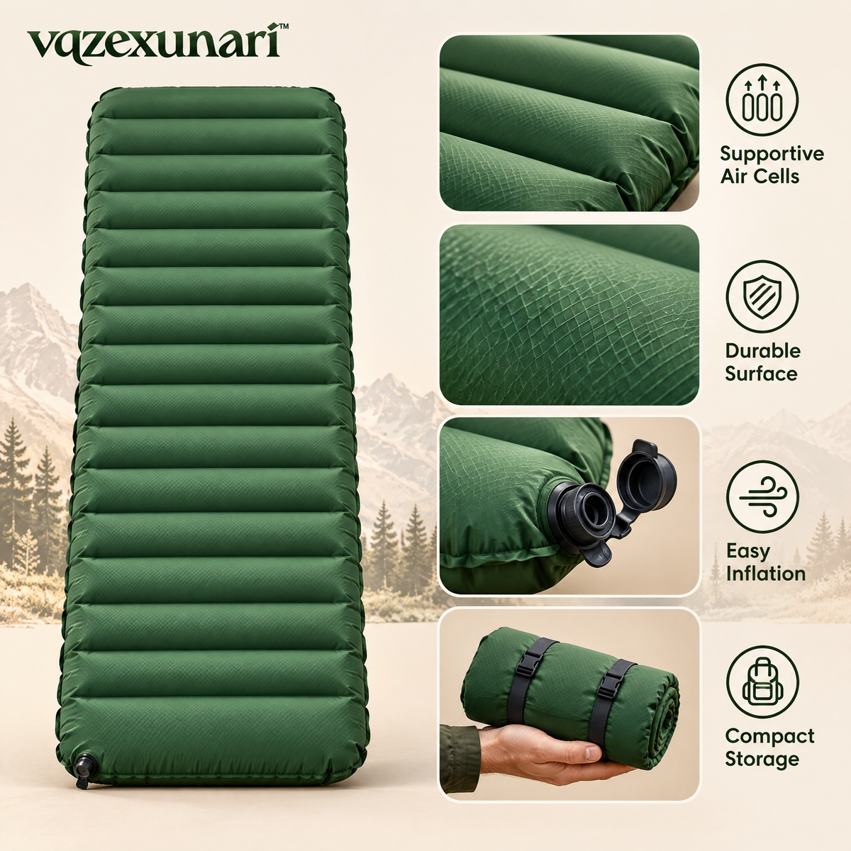 vqzexunari™ CloudRest Inflatable Sleeping Pad